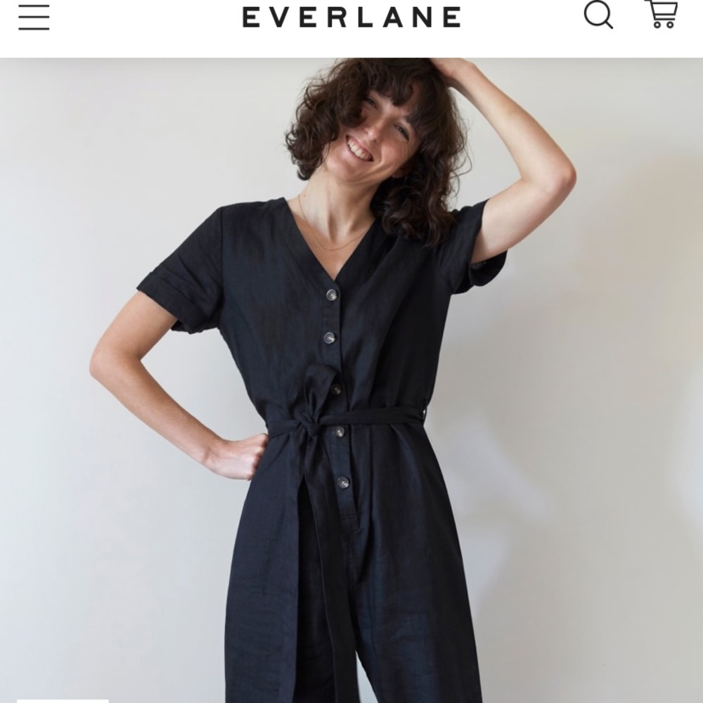 COPY - Everlane short sleeve linen jumpsuit